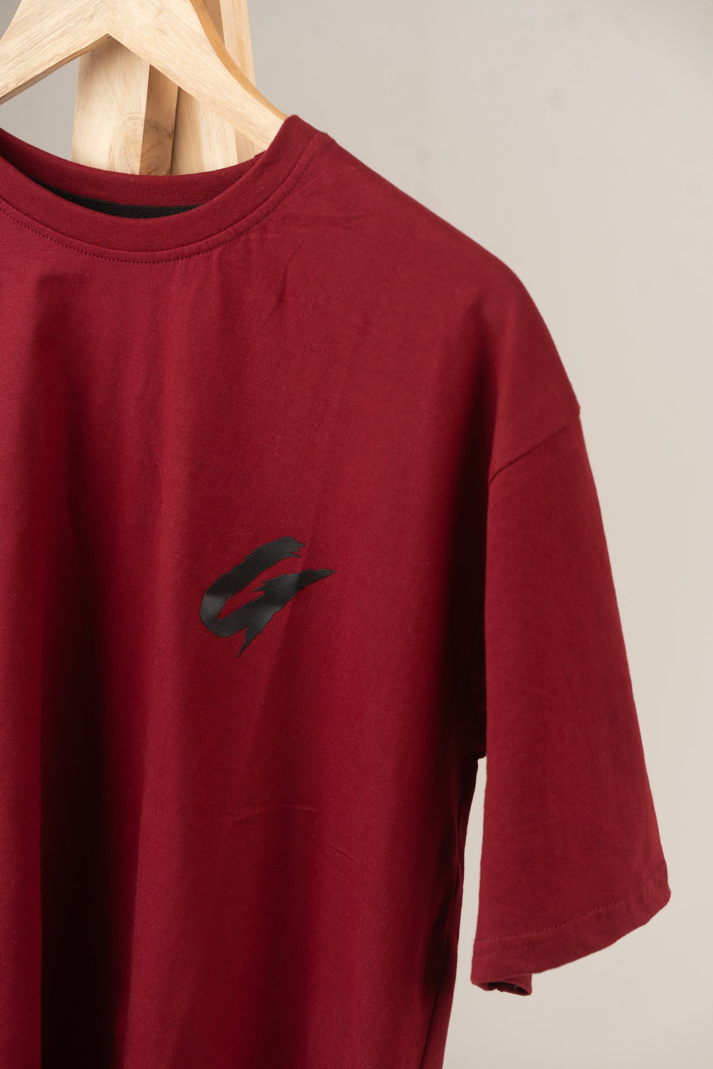 Maroon Drop Shoulder x Twist