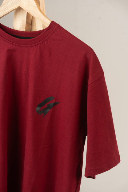Maroon Drop Shoulder x Twist